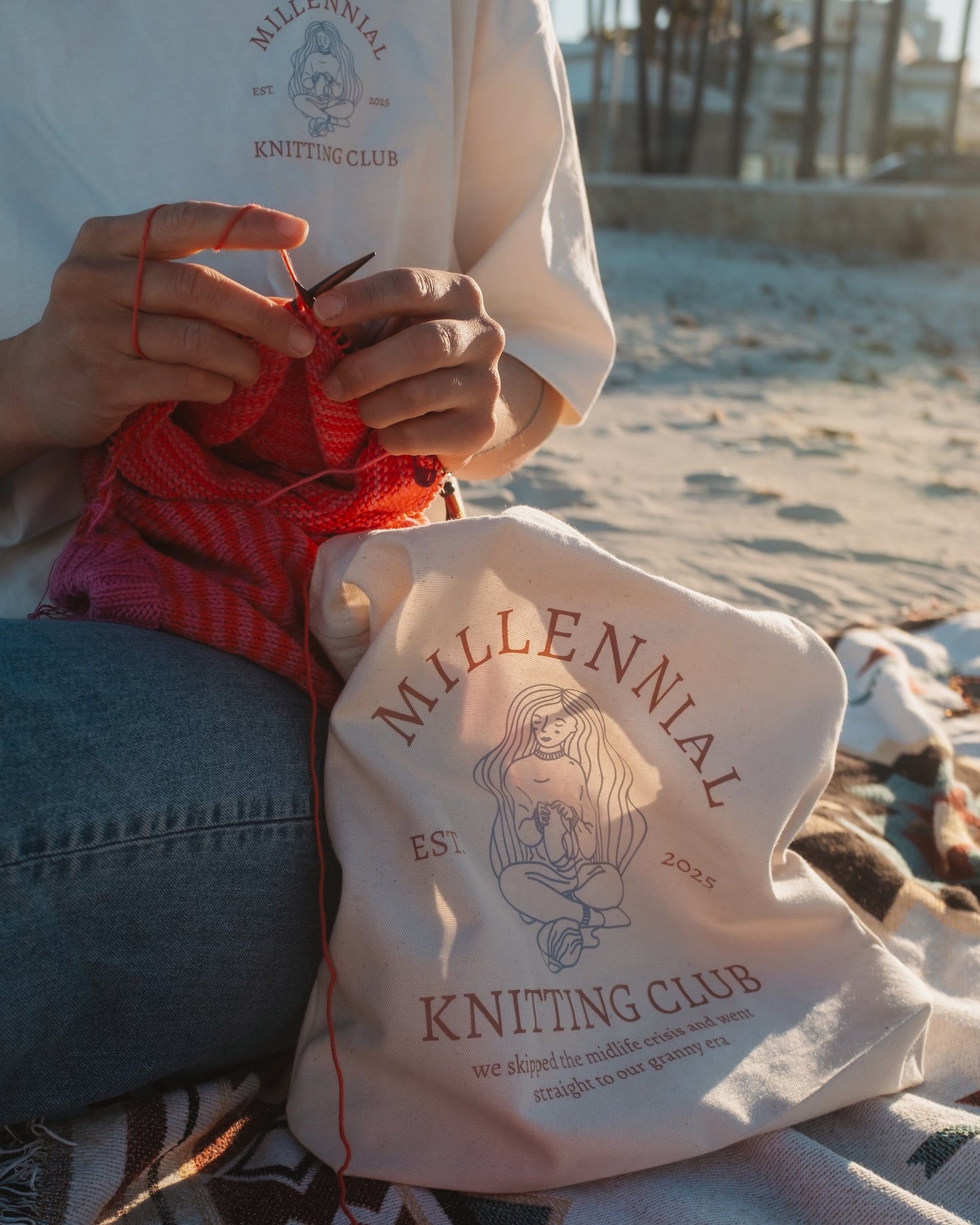 MILLENNIAL KNITTING CLUB Tote-Bag